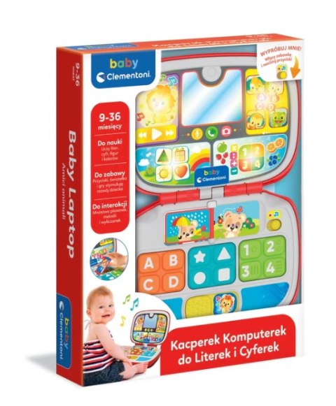 Interaktywny Laptop Komputerek Kacperek do Literek i Cyferek Język Polski Clementoni 50716 Interaktywny Laptop Komputerek Kacperek do Literek i Cyferek Język Polski Clementoni 50716