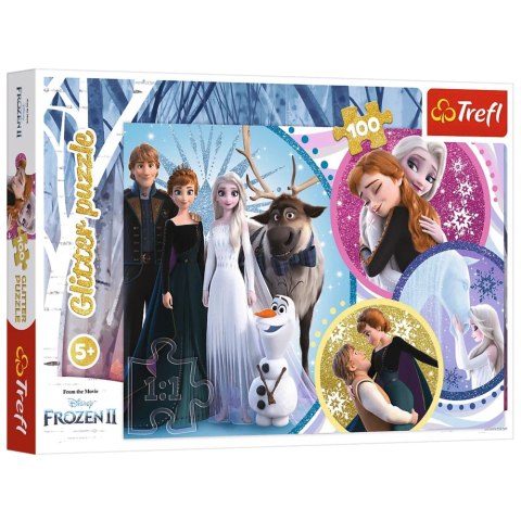 Puzzle - 100 Glitter - W blasku miłości - Disney Kraina Lodu II - Trefl 14817