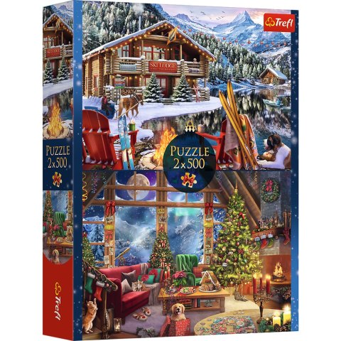 Puzzle - 2x500 XMAS - Święta w górach - Trefl 37540 Puzzle - 2x500 XMAS - Święta w górach - Trefl 37540