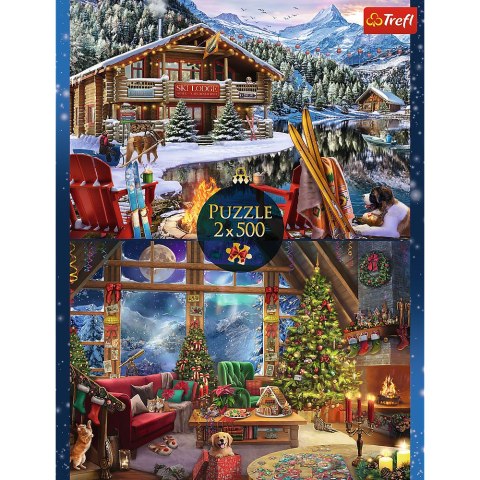 Puzzle - 2x500 XMAS - Święta w górach - Trefl 37540 Puzzle - 2x500 XMAS - Święta w górach - Trefl 37540