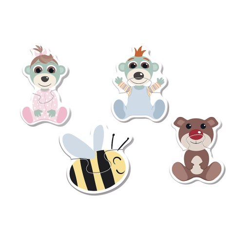 Puzzle - Baby Classic - Przyjacielskie Bobaski - Bobaski i Miś - Trefl 36139 Puzzle - Baby Classic - Przyjacielskie Bobaski - Bobaski i Miś - Trefl 36139