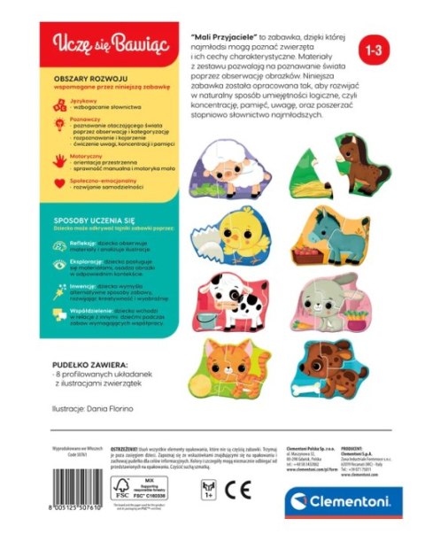 Puzzle Mali Przyjaciele Zwierzątka Farma Uczę się Bawiąc Język Polski Clementoni 50761 Puzzle Mali Przyjaciele Zwierzątka Farma Uczę się Bawiąc Język Polski Clementoni 50761