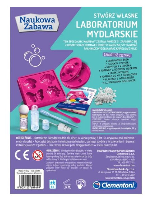 Naukowa Zabawa Zestaw Laboratorium Mydlarskie Mydła Kule do Kąpieli Język Polski Clementoni 60949 Naukowa Zabawa Zestaw Laboratorium Mydlarskie Mydła Kule do Kąpieli Język Polski Clementoni 60949