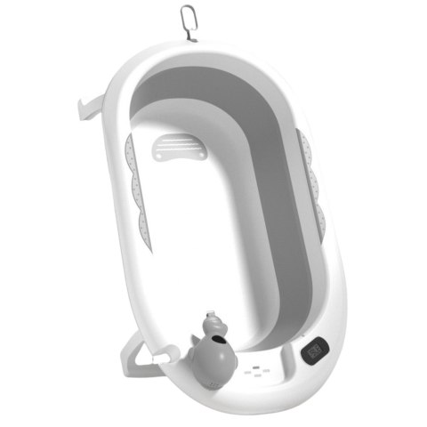 Wanienka Z Termometrem Dla Niemowląt Składana Materac W Gwiazdki Szara