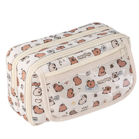 Piórnik Przybornik Szkolny W Kapibary Biały 21cm Piórnik Przybornik Szkolny W Kapibary Biały 21cm