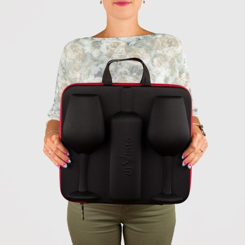 DiVinto Etui na wino + 2 kieliszki Who cares na Walentynki