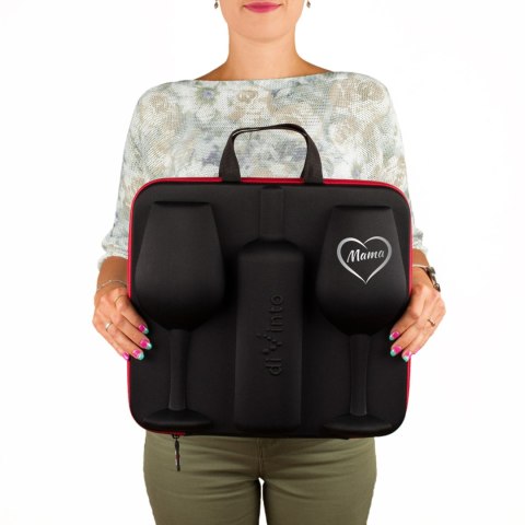 DiVinto Etui na wino z kieliszkami diVinto dla Mamy - prezent na dzień matki