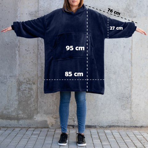 Froster Bluzair Bluza Koc Hoodie Oversize Polska Granatowy