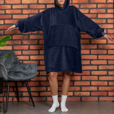 Froster Bluzair Bluza Koc Hoodie Oversize Polska Granatowy