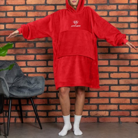 Froster Bluzair SUPER MAMA - Bluza koc - Czerwony - prezent na dzień mamy