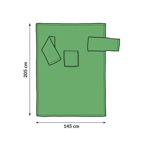 Froster Kocyk Szlafrok Groszek koc z rękawami zielony