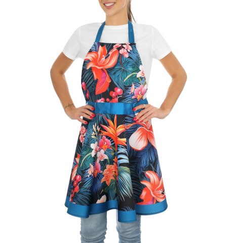 Froster Nitly Paradise Blue - Fartuszek Sukienka - Produkt POLSKI Kwiaty Strelicje