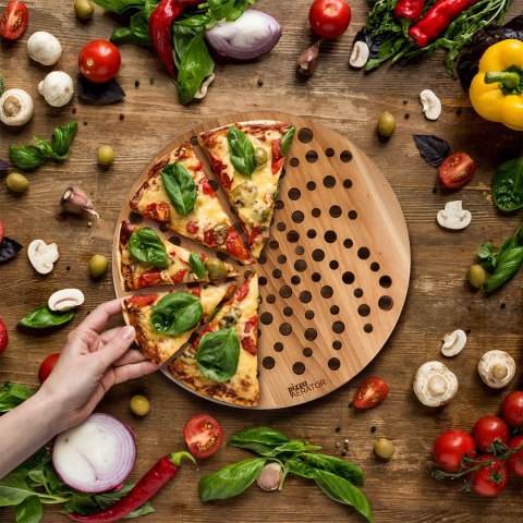 Froster Pizza Aerator Deska na Pizzę Drewniania Okrągła