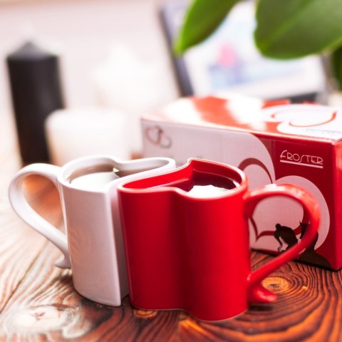 Froster Dwa kubki w kształcie serca na prezent Walentynki