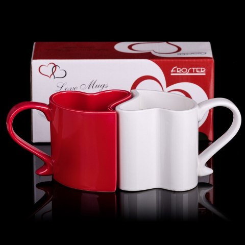 Froster Dwa kubki w kształcie serca na prezent Walentynki
