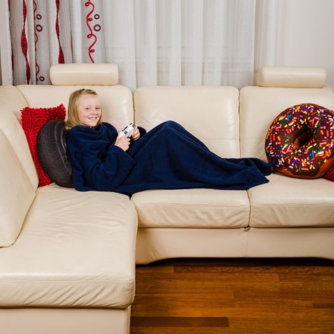 Froster Kocyko - szlafrok Junior Granatowy koc z rękawami