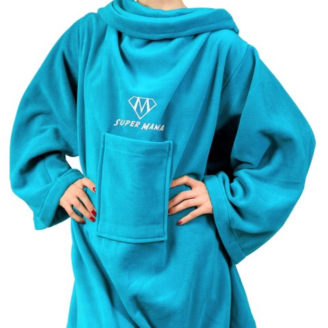 Froster Kocyko-szlafrok SUPER MAMA - Niebieski - prezent na dzień mamy