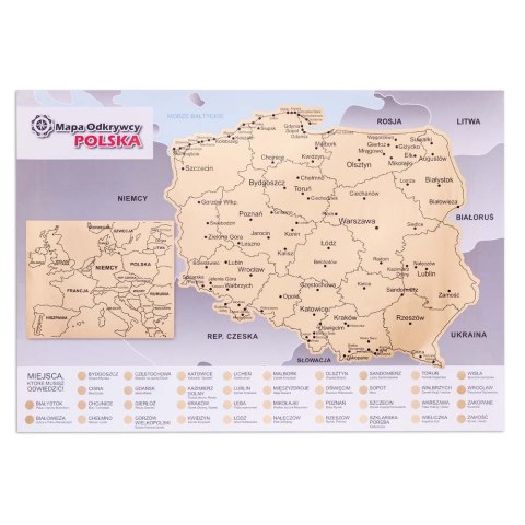 Froster Mapa Odkrywcy Polska zdrapka PODRÓŻNIKA prezent