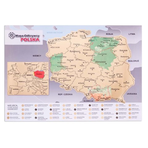 Froster Mapa Odkrywcy Polska zdrapka PODRÓŻNIKA prezent