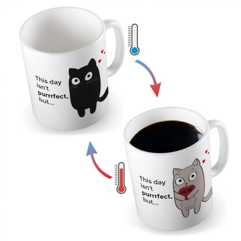 Froster Zaskakujący kubek kotek czarny kot termoaktywny