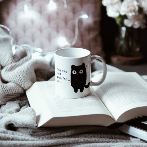 Froster Zaskakujący kubek kotek czarny kot termoaktywny