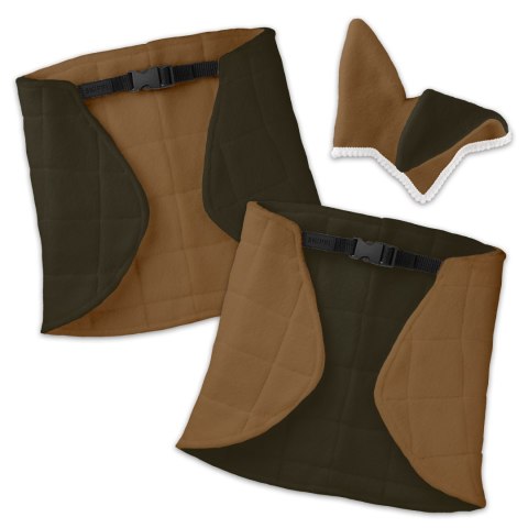 Skippi Derka dwustronna i nauszniki Skippi dla Hobby Horse - beż i oliwka