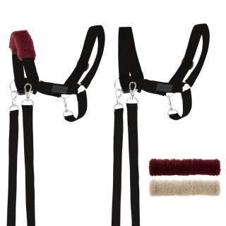 Skippi Skippi Kantar dla Hobby Horse - wodze, 2 wymienne futerka - czarny