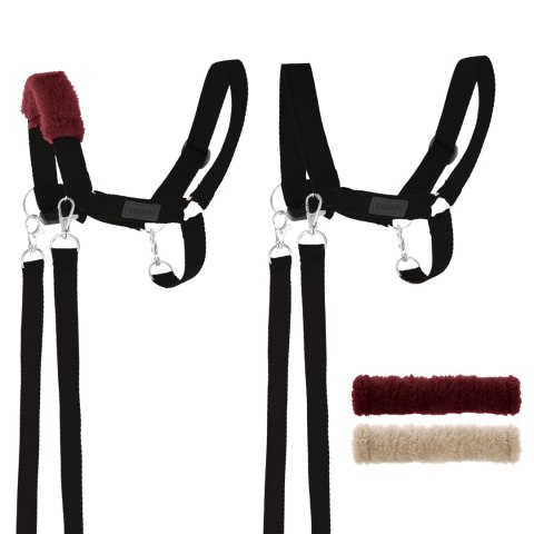 Skippi Skippi Kantar dla Hobby Horse - wodze, 2 wymienne futerka - czarny
