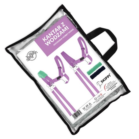 Skippi Skippi Kantar dla Hobby Horse - wodze, 2 wymienne futerka - lawendowy