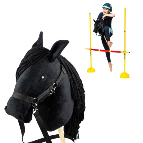 Skippi Zestaw Skippi - Hobby Horse Czarny i przeszkoda do skakania 135 cm