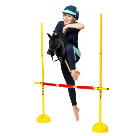 Skippi Zestaw Skippi - Hobby Horse Czarny i przeszkoda do skakania 135 cm