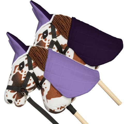 Skippi Zestaw Skippi - Hobby Horse Gniado - srokaty - Derka wrzos i śliwka