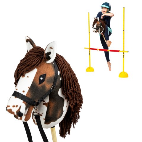Skippi Zestaw Skippi - Hobby Horse Gniado - srokaty i przeszkoda do skakania 135 cm