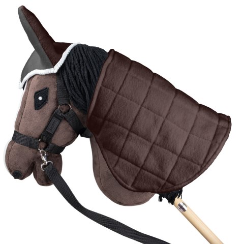 Skippi Zestaw Skippi - Hobby Horse Gniady - Derka i nauszniki - szary i brąz