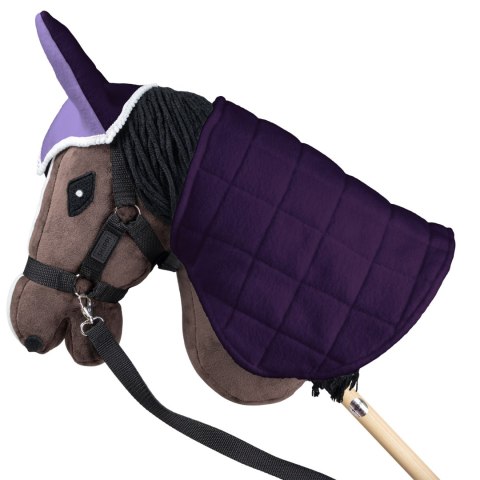 Skippi Zestaw Skippi - Hobby Horse Gniady - Derka i nauszniki - wrzos i śliwka