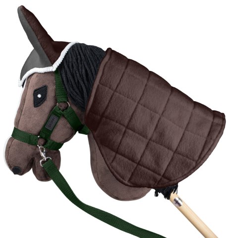 Skippi Zestaw Skippi - Hobby Horse Gniady - Derka szary i brąz - Kantar c-zielony