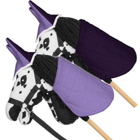 Skippi Zestaw Skippi - Hobby Horse Karo - srokaty - Derka wrzos - Kantar błękitny