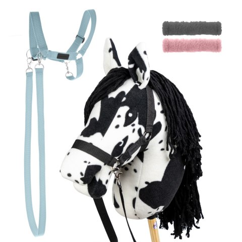 Skippi Zestaw Skippi - Hobby Horse Karo - srokaty i dodatkowy Kantar - błękitny