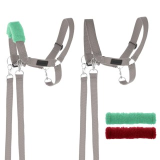 Skippi Zestaw Skippi - Hobby Horse czarny i dodatkowy kantar - szary
