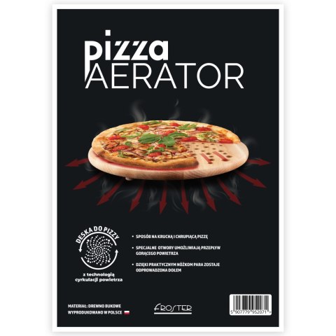 Froster Pizza Aerator Deska na Pizzę Drewniania Okrągła