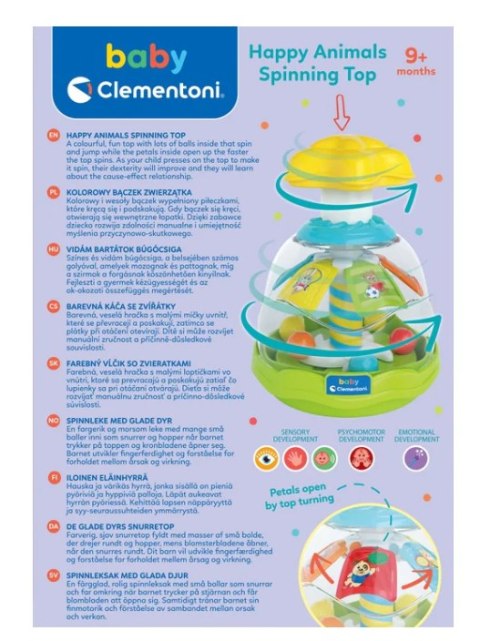 Kolorowy Bączek Zwierzątka Kuleczki Clementoni 17945 Kolorowy Bączek Zwierzątka Kuleczki Clementoni 17945