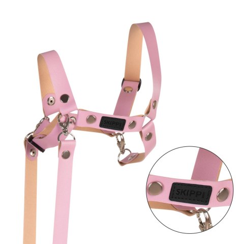 Skippi Skippi Kantar dla Hobby Horse - wodze, ekoskóra - różowy