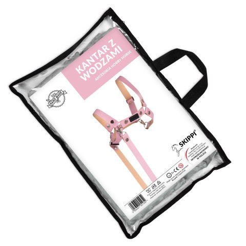 Skippi Skippi Kantar dla Hobby Horse - wodze, ekoskóra - różowy