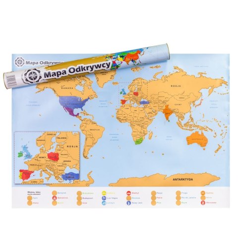 Froster Mapa Odkrywcy Świat PL zdrapka PODRÓŻNIKA prezent
