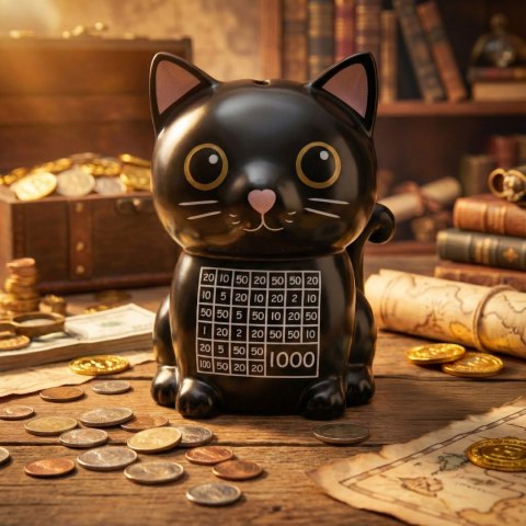 Froster Skarbonka wykreślana Kotek - uczy oszczedzania motywuje - wyzwanie cel 1000