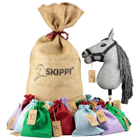 Skippi Kalendarz Adwentowy Hobby Horse Skippi - Start w mikołajki - Szary koń A3