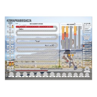 Froster Zdrapka Biegacza prezent PLAKAT mapa maraton