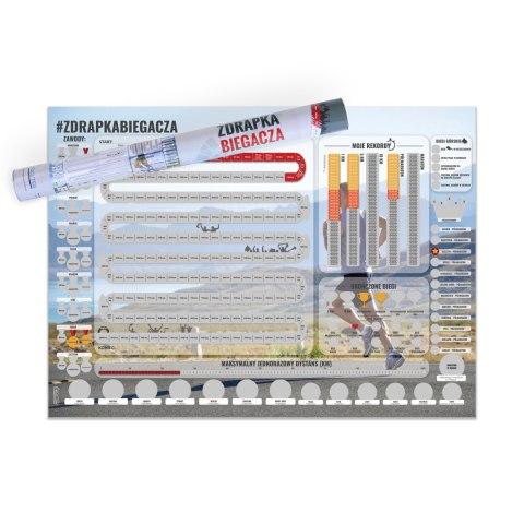 Froster Zdrapka Biegacza prezent PLAKAT mapa maraton