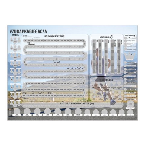 Froster Zdrapka Biegacza prezent PLAKAT mapa maraton