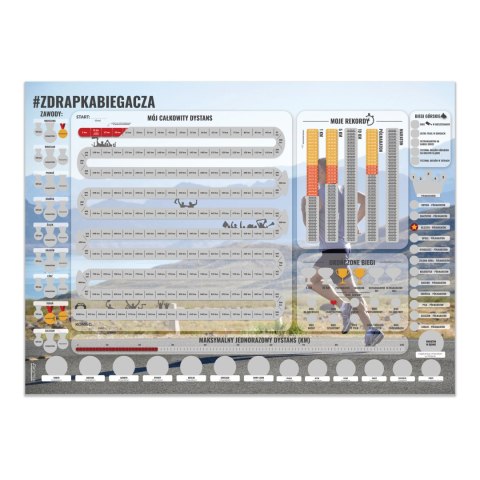 Froster Zdrapka Biegacza prezent PLAKAT mapa maraton